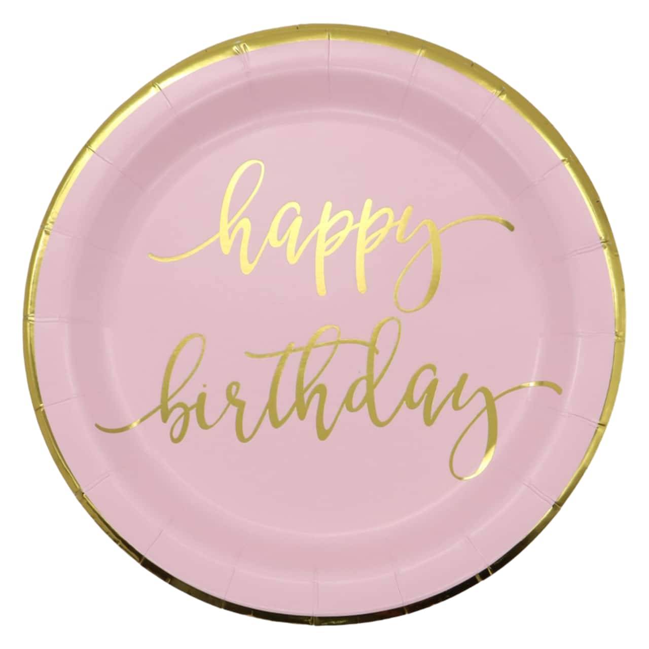 7" Pink & Gold Happy Birthday Snack Plates, 8ct. by Celebrate It™